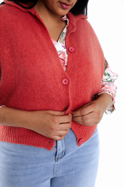 Cardigan court uni-Paprika-6