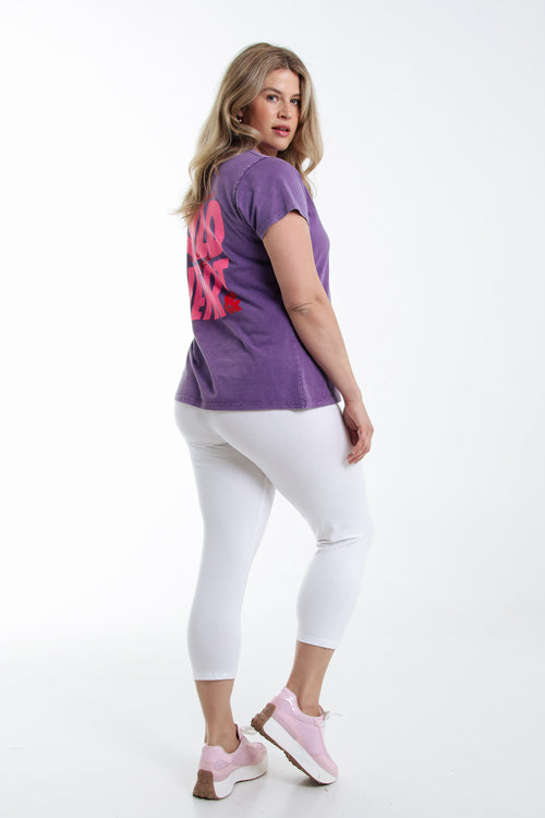 3/4 legging van biologisch katoen-Paprika-3