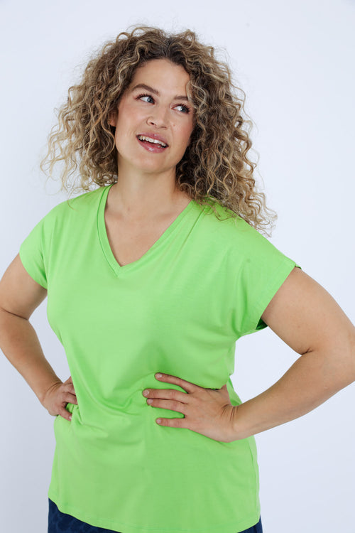 T-shirt uni en viscose-Paprika-4