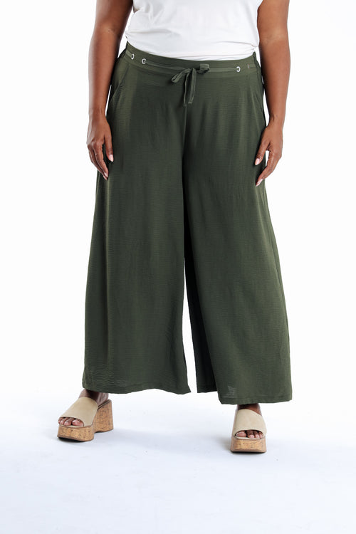 Effen wijde 7/8 broek-Paprika-2