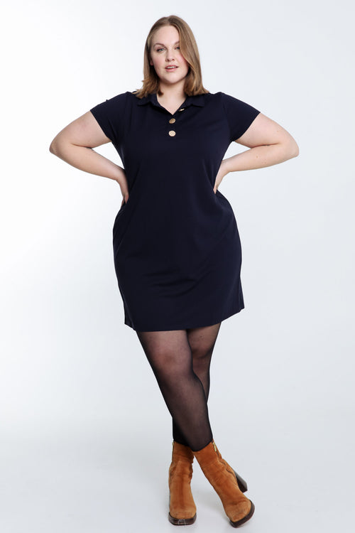 Robe polo unie-Paprika-8