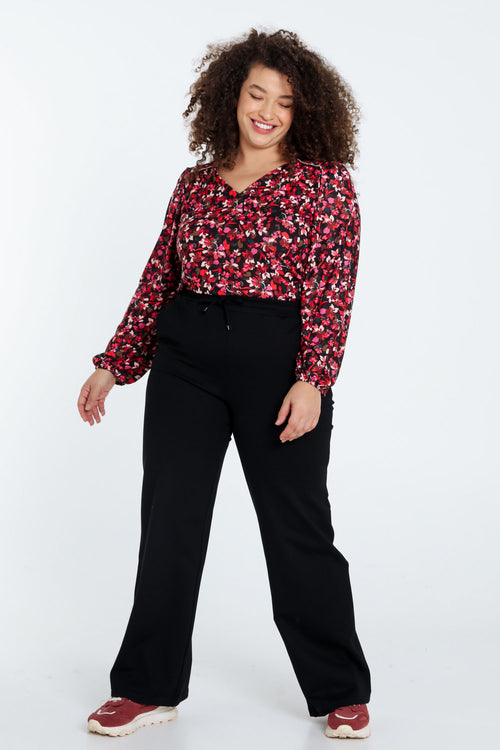 Pantalon large uni-Paprika-7