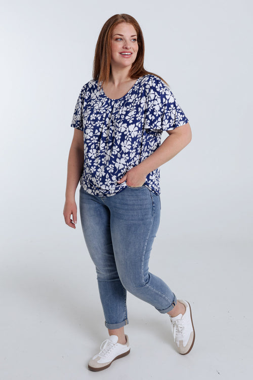 T-shirt imprimé floral-Paprika-9