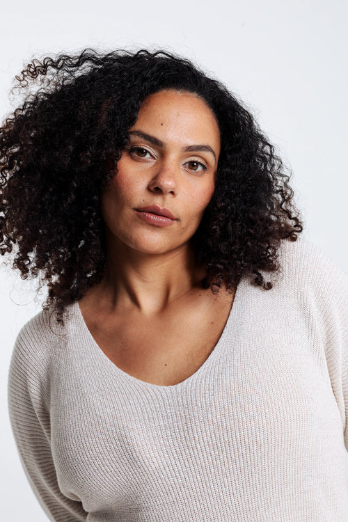 Pull  uni avec lurex-Paprika-4