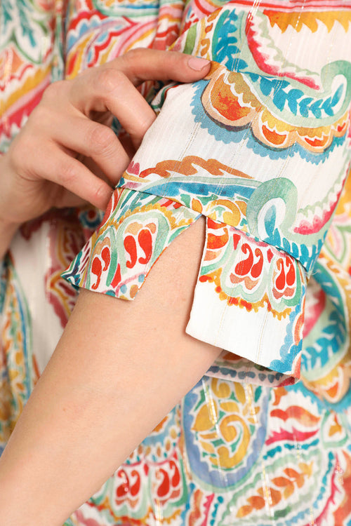 Blouse van viscose met paisleyprint-Paprika-6