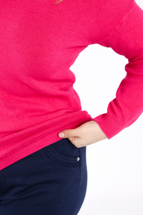 Effen viscose trui-Paprika-4