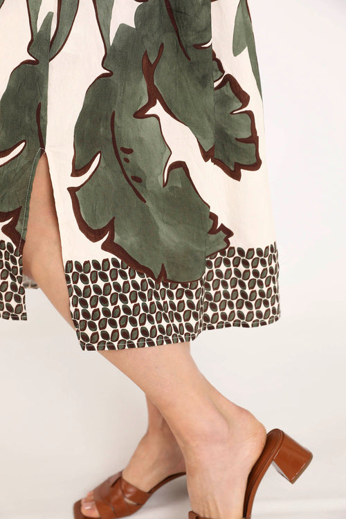 Robe en viscose imprimé feuilles-Paprika-4