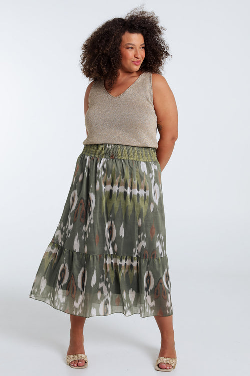 Débardeur en maille uni avec lurex-Paprika-7