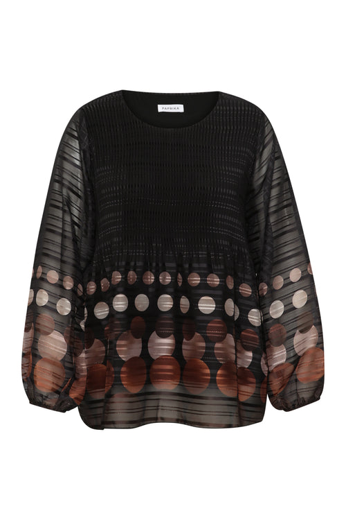 Blouse plissée imprimé ronds-Paprika-8