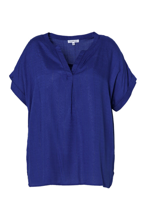 Blouse en viscose rayures lurex-Paprika-10