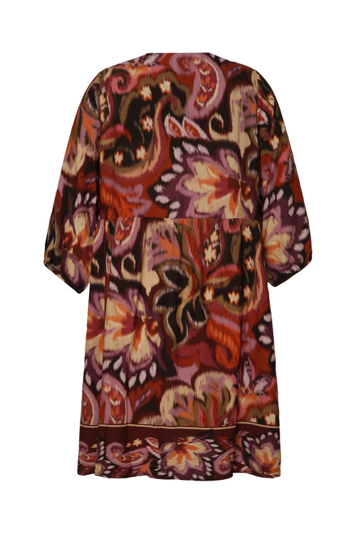 Jurk van viscose met paisleyprint-Paprika-9