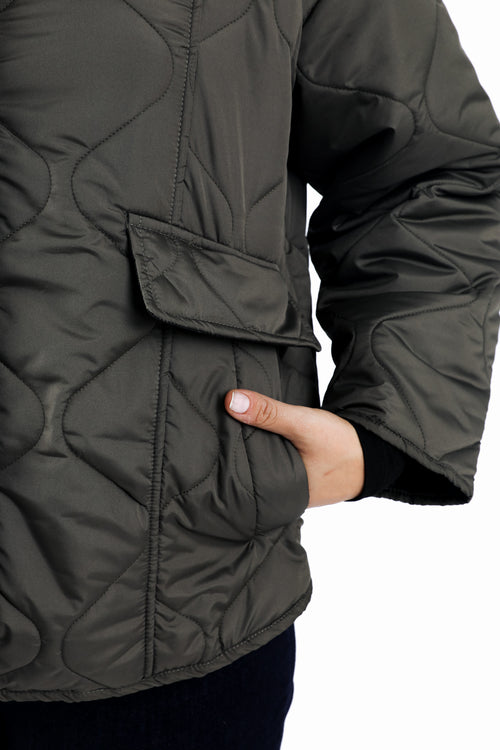 Doudoune courte matelassée unie-Paprika-5