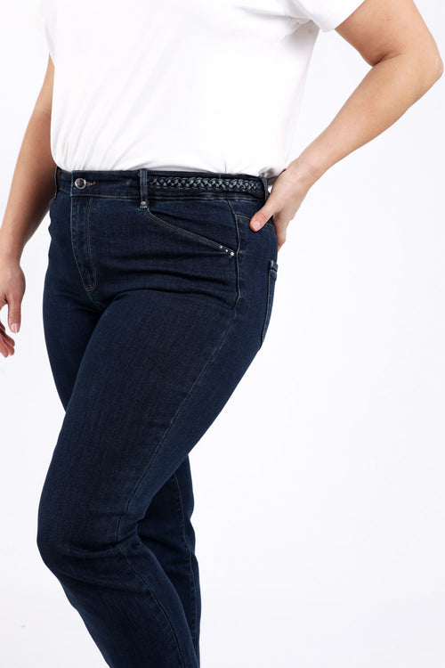 Jeans Mia recht L32 met vlechtdetail-Paprika-5