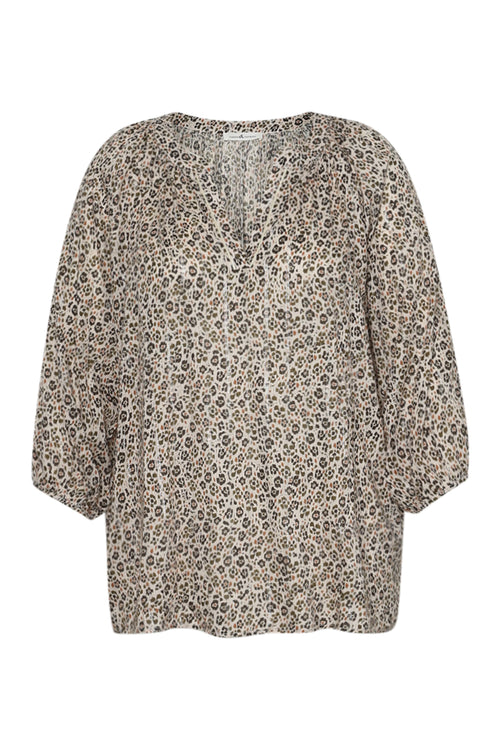 Blouse en viscose imprimé léopard-Paprika-8