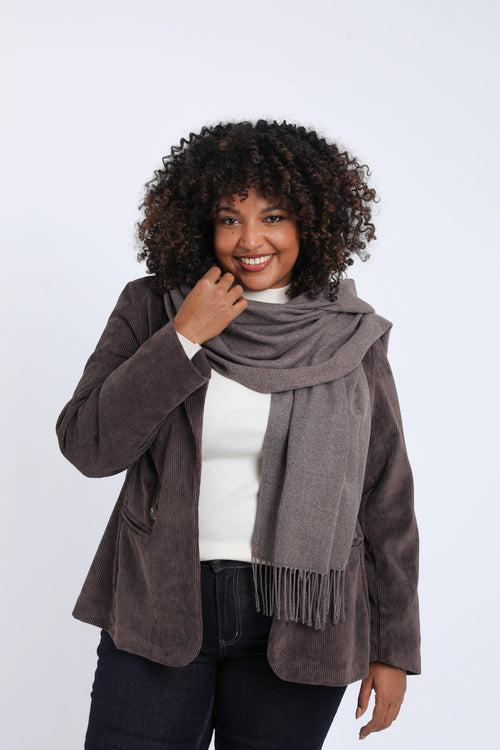 Écharpe unie en viscose et cachemire-Paprika-1