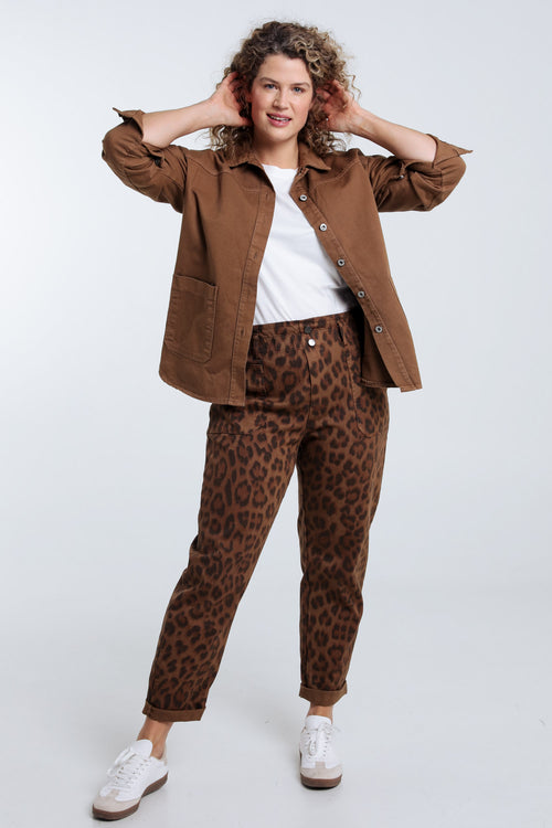 Veste en jeans unie-Paprika-9