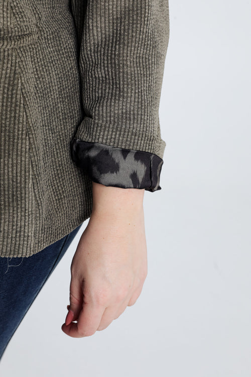 Blazer en velours doublé imprimé peau de bête-Paprika-4