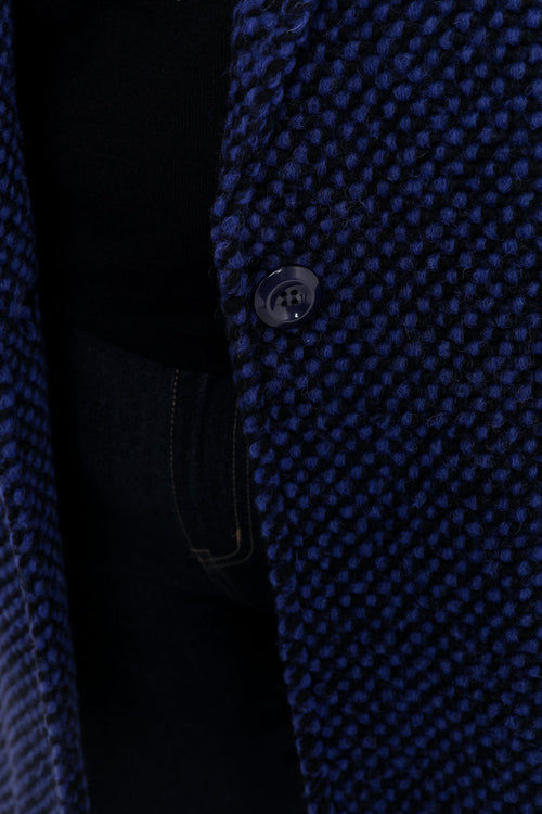 Manteau uni en tissu moucheté avec laine-Paprika-5