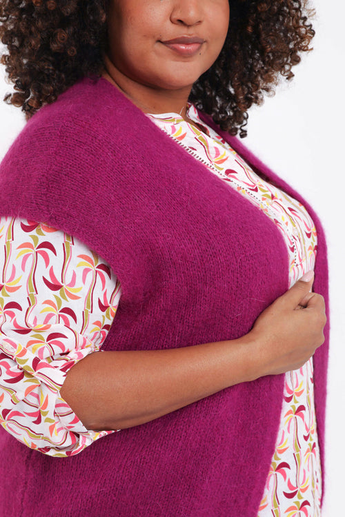 Effen mouwloos gilet-Paprika-4