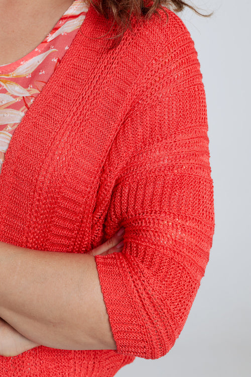 Gilet ajouré uni-Paprika-3