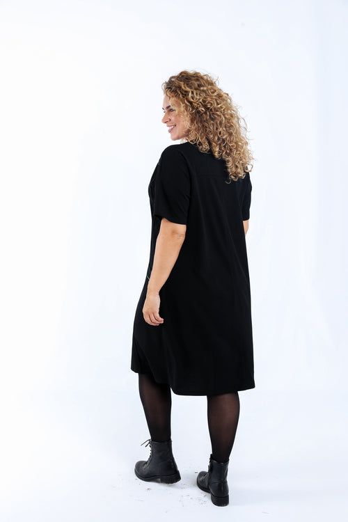 Effen korte jurk-Paprika-1