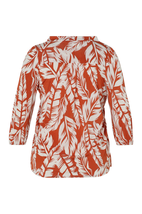 T-shirt imprimé feuilles-Paprika-11