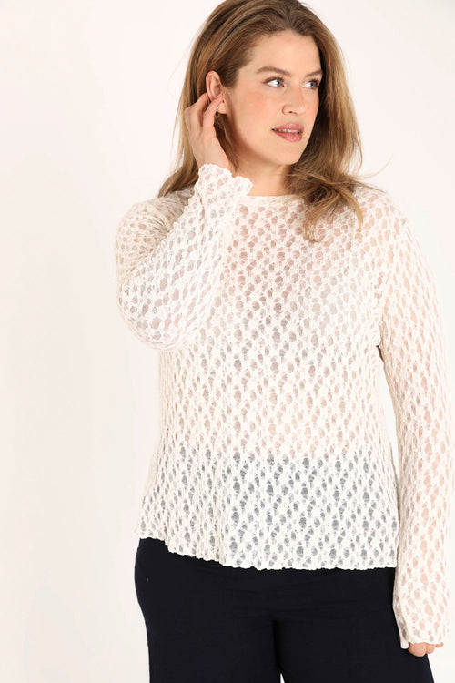 T-shirt en dentelle-Paprika-1