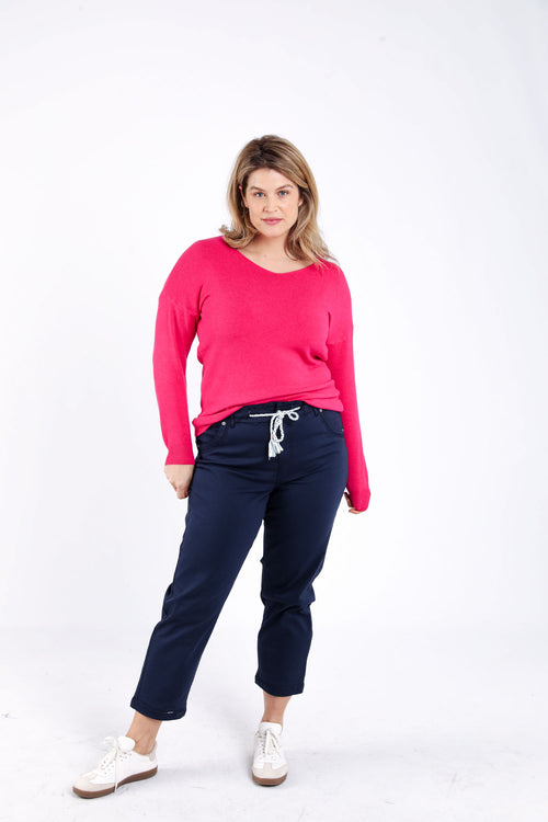 Chino en coton uni-Paprika-7