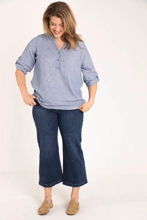 Blouse unie chinée-Paprika-5