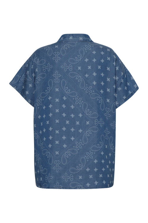 Overhemd van bedrukt lyocell met bandana-motief-Paprika-12