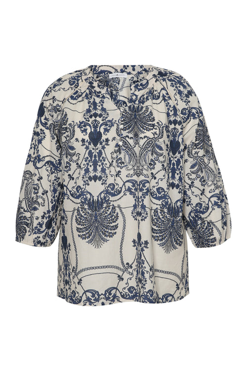 Blouse en coton imprimé floral-Paprika-10