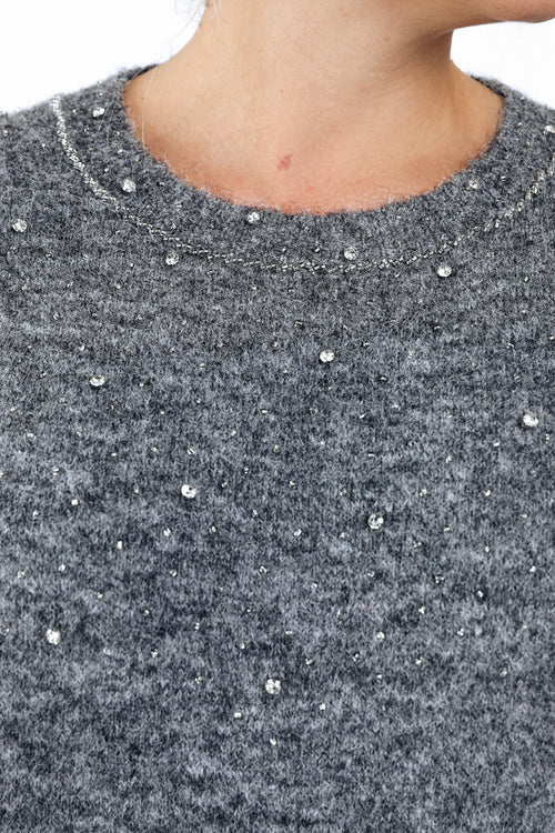Pull uni détails strass-Paprika-4