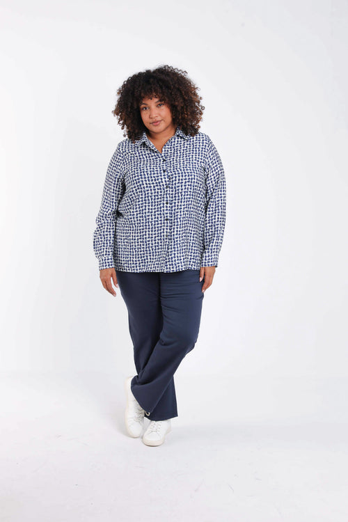 Blouse van viscose met grafische print-Paprika-8