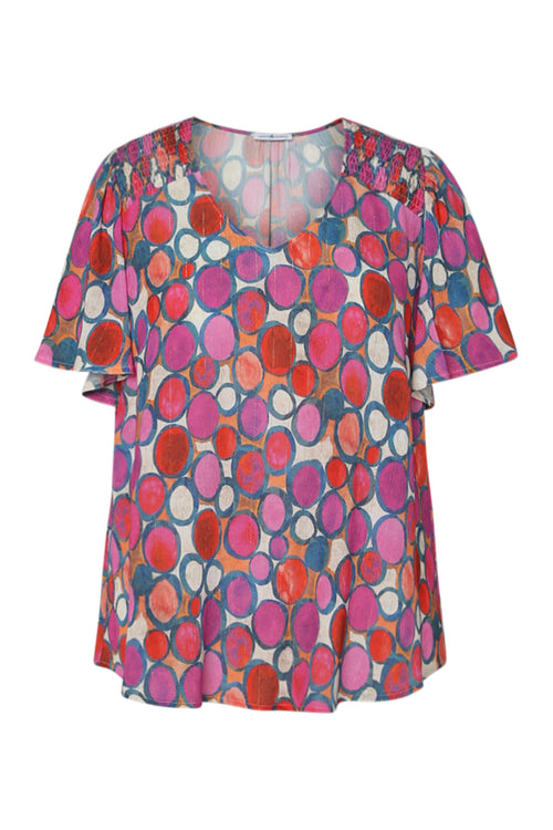 Blouse en viscose imprimé ronds-Paprika-1