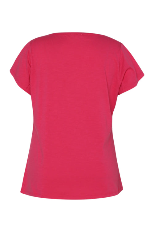 T-shirt en coton avec palmier en sequins-Paprika-3