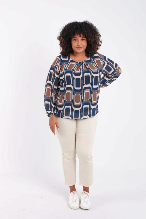 Blouse met grafische print-Paprika-8