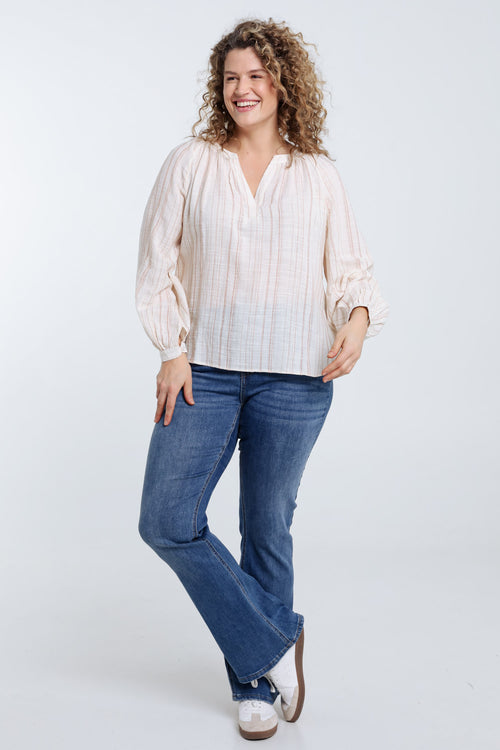Blouse rayée avec lurex-Paprika-7
