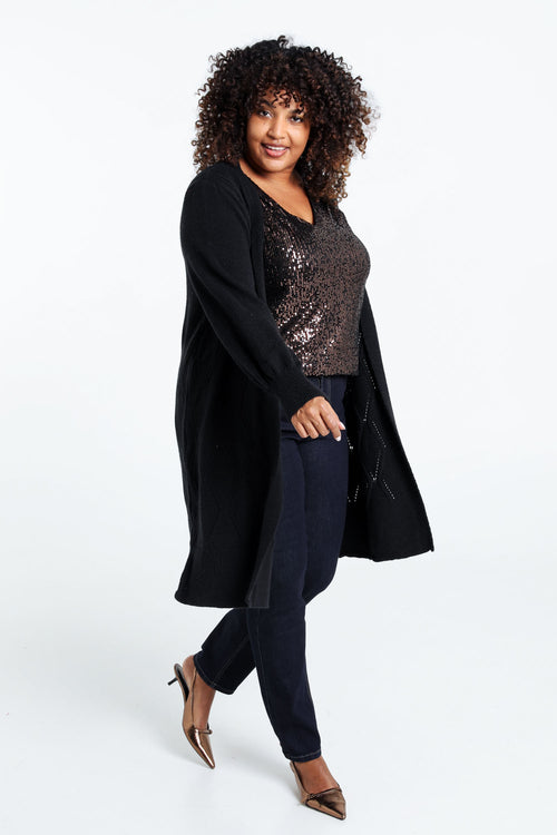 Long cardigan uni-Paprika-8