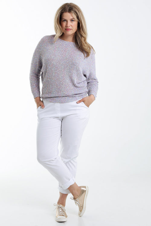Pull maill fantaisie uni-Paprika-8