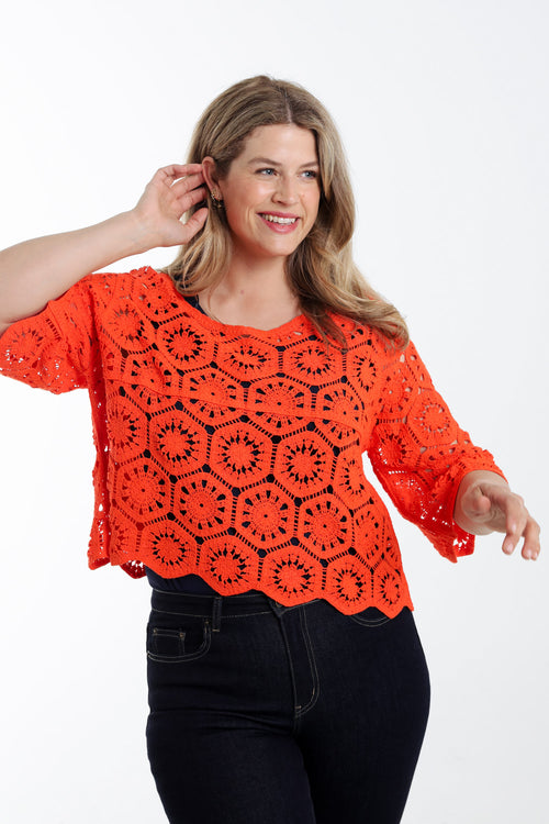 Pull en crochet uni-Paprika-2