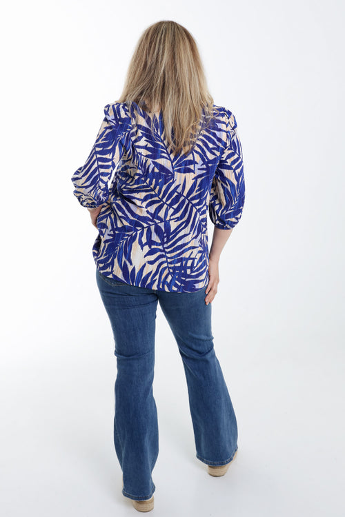 Blouse en viscose imprimé feuillage-Paprika-2