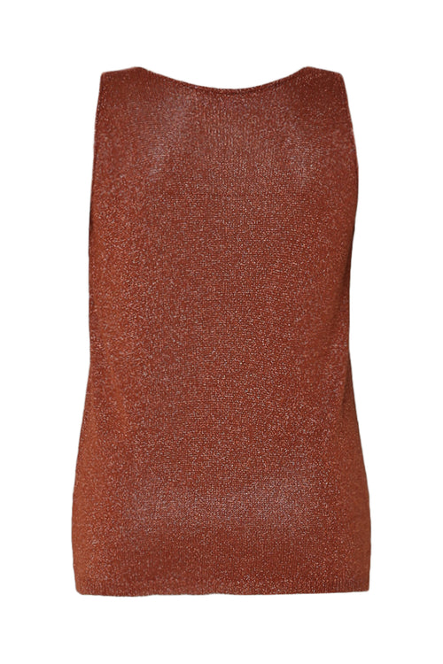 Débardeur en maille uni avec lurex-Paprika-11