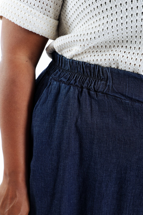 Jupe longue en jeans souple-Paprika-6
