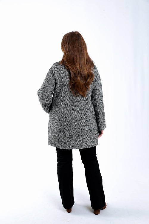 Manteau mi-long motif chevrons-Paprika-2