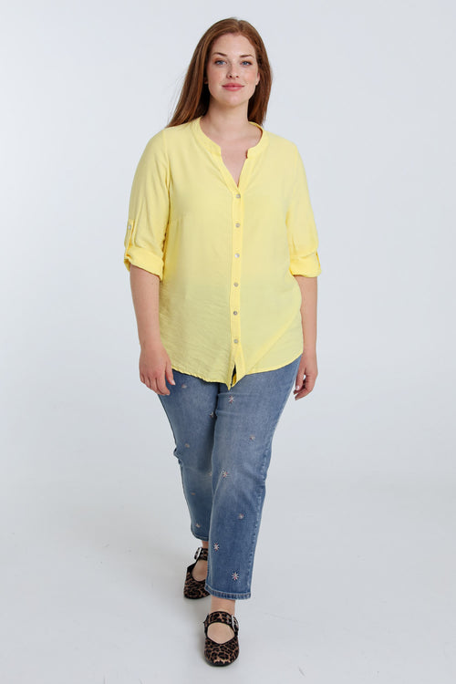 Blouse en viscose uni-Paprika-7