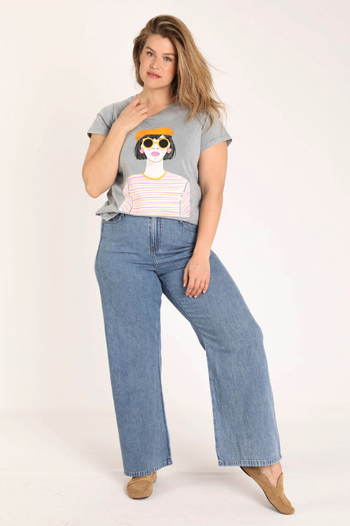 Dames T-shirt van katoen met print-Paprika-6