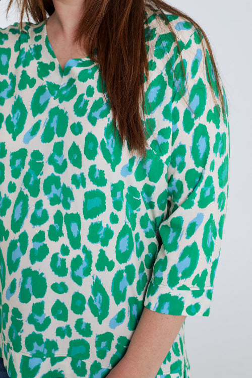 Blouse en viscose imprimé peau de bête-Paprika-3
