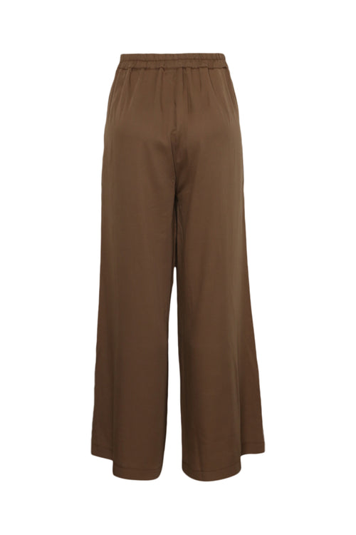 Effen tencel broek met wijde pijpen-Paprika-9