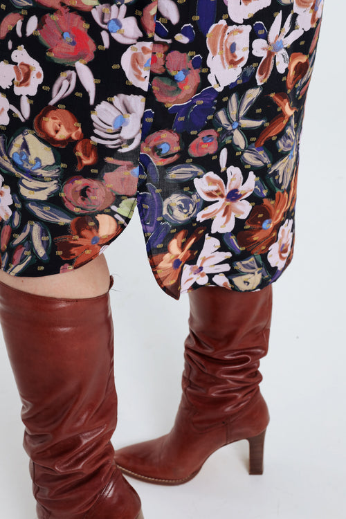 Halflange hemdjurk met bloemenmotief en lurex-Paprika-6