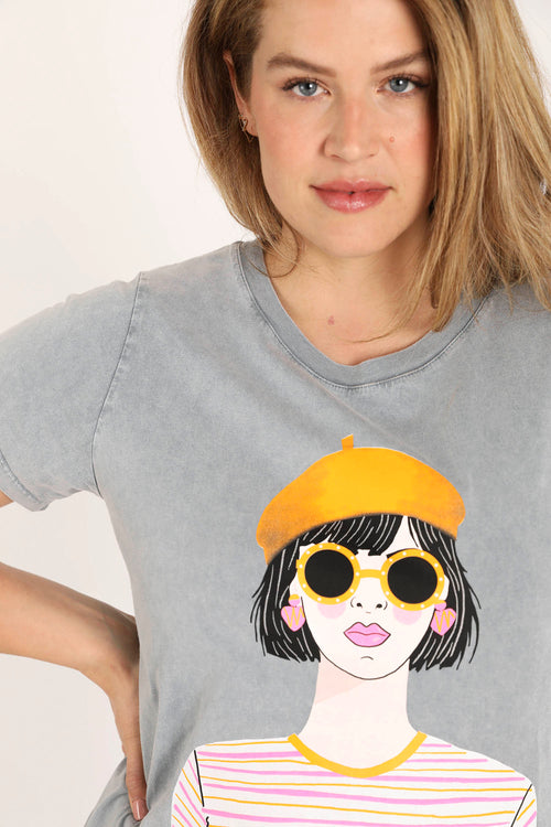 Dames T-shirt van katoen met print-Paprika-5